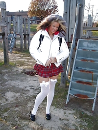 Schoolgirl on the playground